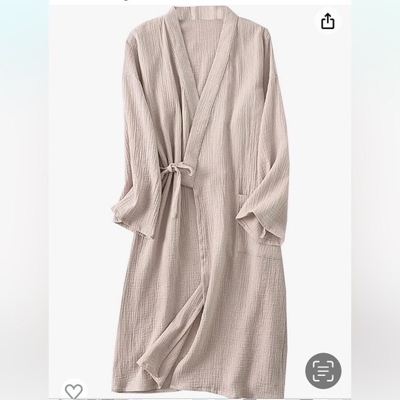 NWT BETUSLINE beige Crossover cotton blend woman’s robe size 2 XL - Picture 3 of 13